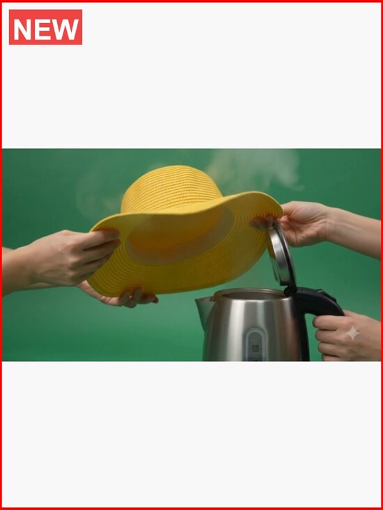 Wide Brim Floppy Straw Sun Hat with UPF 50 main image 6